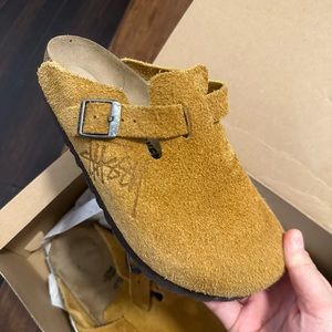 Stussy x Birkenstock Boston Caramel Sandals